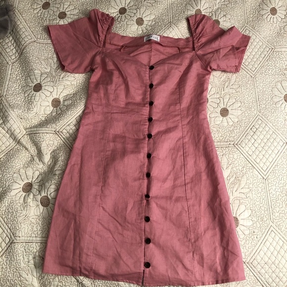Linen Lux Pink Dress - Picture 1 of 14